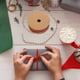 thumbnail image 3 of GOOHOCHY 1 rollo de cinta para envolver regalos con temática navideña para hacer moños y manualidades navideñas., 3 of 8