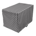 thumbnail image 1 of Geometric Dog Crate Cover, Herringbone Zigzags Stacked Cubes Pattern Greyscale Illustration, Easy to Use Pet Kennel Cover for Medium Large Dogs, 35" x 23" x 27", Black Grey and Pale Grey, by Ambesonne, 1 of 6