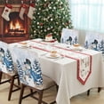 thumbnail image 4 of Blue Snowman Chair Covers Set of 4 Christmas Tree Winter Snowflake Grey Elk Rabbit Chair Back Covers Stretch Removable Washable Slipcovers Protector for Dining Room Kitchen Party Decor, 4 of 5