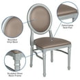 thumbnail image 5 of Emma + Oliver King Louis Dining/Desk Chair with Taupe Vinyl Back and Seat & Silver Frame, 5 of 9