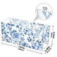 thumbnail image 3 of Pen Holder 4 Compartments Acrylic Pencil Cup Desktop Makeup Organizer Office Supplies Blue and White Porcelain Floral, 3 of 7