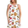 thumbnail image 1 of Easygdp Fast Food para Vestido Transpirable de Mujer, Vestido Suelto de Manga Corta con Pliegues y Bolsillos para el Verano, 1 of 7