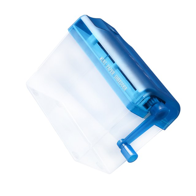 Inteprter Trituradora de papel manual que ahorra tiempo para trituradora de papel manual compacta y portátil de gran capacidad Kits de mantenimiento de impresoras azul