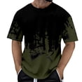 thumbnail image 2 of T Shirts for Man Summer Color Block Printed Short Sleeve Crew Neck Tees Mens Casual Shirts Army Green L, 2 of 4