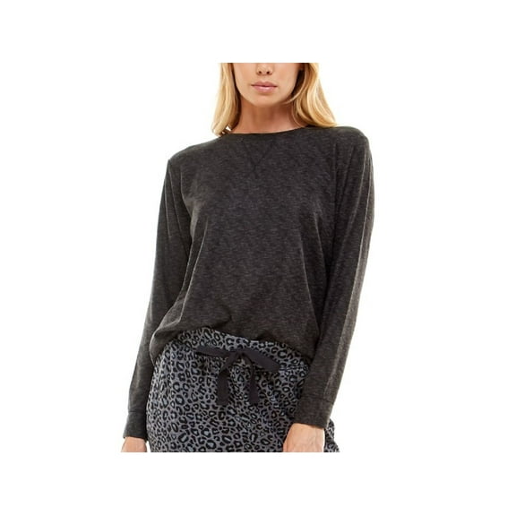 Roudelain Womens Whisper Luxe Waffled Pajama Top Only,1-Piece, Small, Black