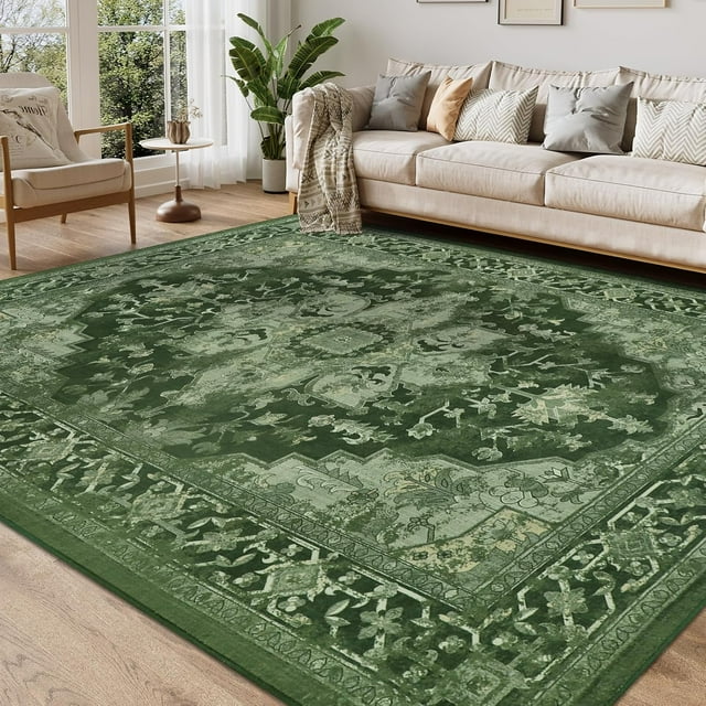 Vintage Area Rug x Washable Living Room Rug Indoor Print Accent Rugs for Bedroom Distressed Thin Throw Rugs Carpet for Living Room Kitchen Entryway