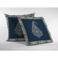 thumbnail image 2 of 20â€ Orange Navy Paisley Suede Decorative Throw Pillow, 2 of 5
