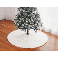 thumbnail image 3 of Christmas tree decorations, holiday products, tree skirt, Christmas tree skirt (gold on white, 150 cm, about 60 inches), 3 of 5
