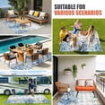 thumbnail image 4 of Blue Flower Outdoor Rug for Patio/Deck/Porch, Non-Slip Large Area Rug 4 x 6 Ft, Grey Plaid Hydrangeas Eucalyptus Leaves Indoor Outdoor Rugs Washable Area Rugs, Reversible Camping Rug Carpet Runner, 4 of 8