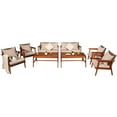 thumbnail image 2 of Costway 8PCS Patio Rattan Furniture Set Acacia Wood Frame Cushioned Sofa Chair Garden, 2 of 9