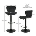 thumbnail image 2 of Hawsaiy Modern Bar Stools Set of 4, Adjustable Faux Leather Upholstered Swivel Bar Stools, Counter Height Bar Chairs with Back for Kitchen Island, Black, 2 of 6