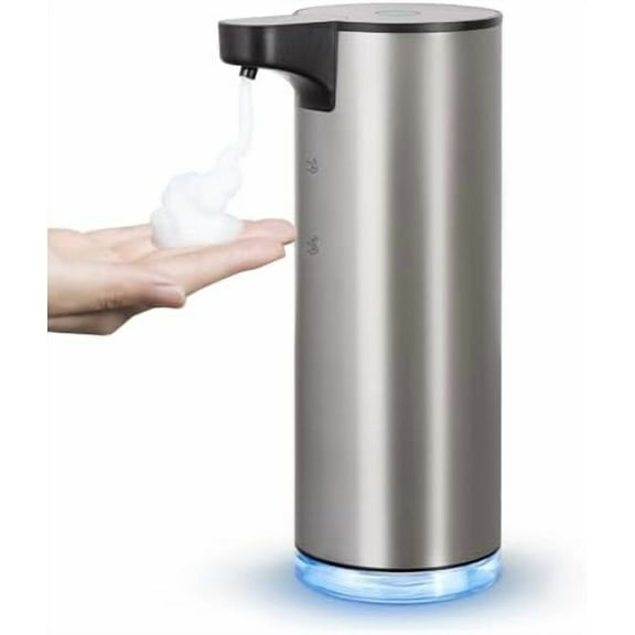 Automatic Soap Dispenser Stainless Steel Touchless Foaming Soap Dispenser for Bathroom Auto Rechargeable Hand Soap Dispenser for Kitchen