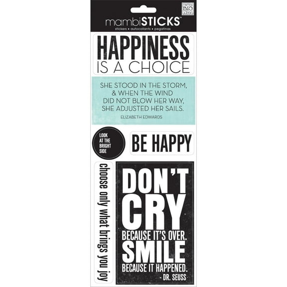 Me & My Big Ideas Sayings Stickers Happiness Is A Choice