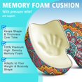 thumbnail image 5 of Premium Mandala Pattern Memory Foam Seat Cushion Ergonomic Chair Pad for Office Chair, Car, Airplane & Bleachers Sciatica, Tailbone Hip & Back Pain Relief - Chair Cushion for Long Office Workers., 5 of 5