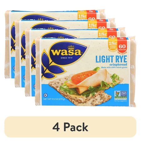 (4 pack) Wasa® Light Rye Swedish Crispbread 9.5 oz
