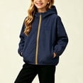 thumbnail image 3 of Mitankcoo Girls Hooded Lined Softshell Jacket Full Zip Windproof Outerwear with Pockets for Kids Outdoor Casual Coat 1-13Y, 3 of 7