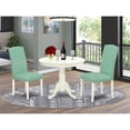 thumbnail image 2 of Pemberly Row 3-piece Dining Set with Leather Seat in White/Pond, 2 of 6