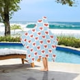 thumbnail image 3 of Yayeee Kids Hooded Towel with Hand Pockets Beach Soft Absorbent Bath Wrap 50 x 23.5 inch, Light Blue Checkered Heart, 3 of 5