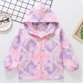 thumbnail image 7 of Gyexs Boys Girls Rain Jacket Cute Heart Print Lightweight Waterproof Hooded Lined Raincoat Windbreakers (Purple, 5-6 Years), 7 of 7