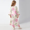 thumbnail image 6 of Girls' Floral Print Maxi Dress V Neck Long Sleeve Traditional Arabian Muslim Eid Formal Party Dress, 6 of 7