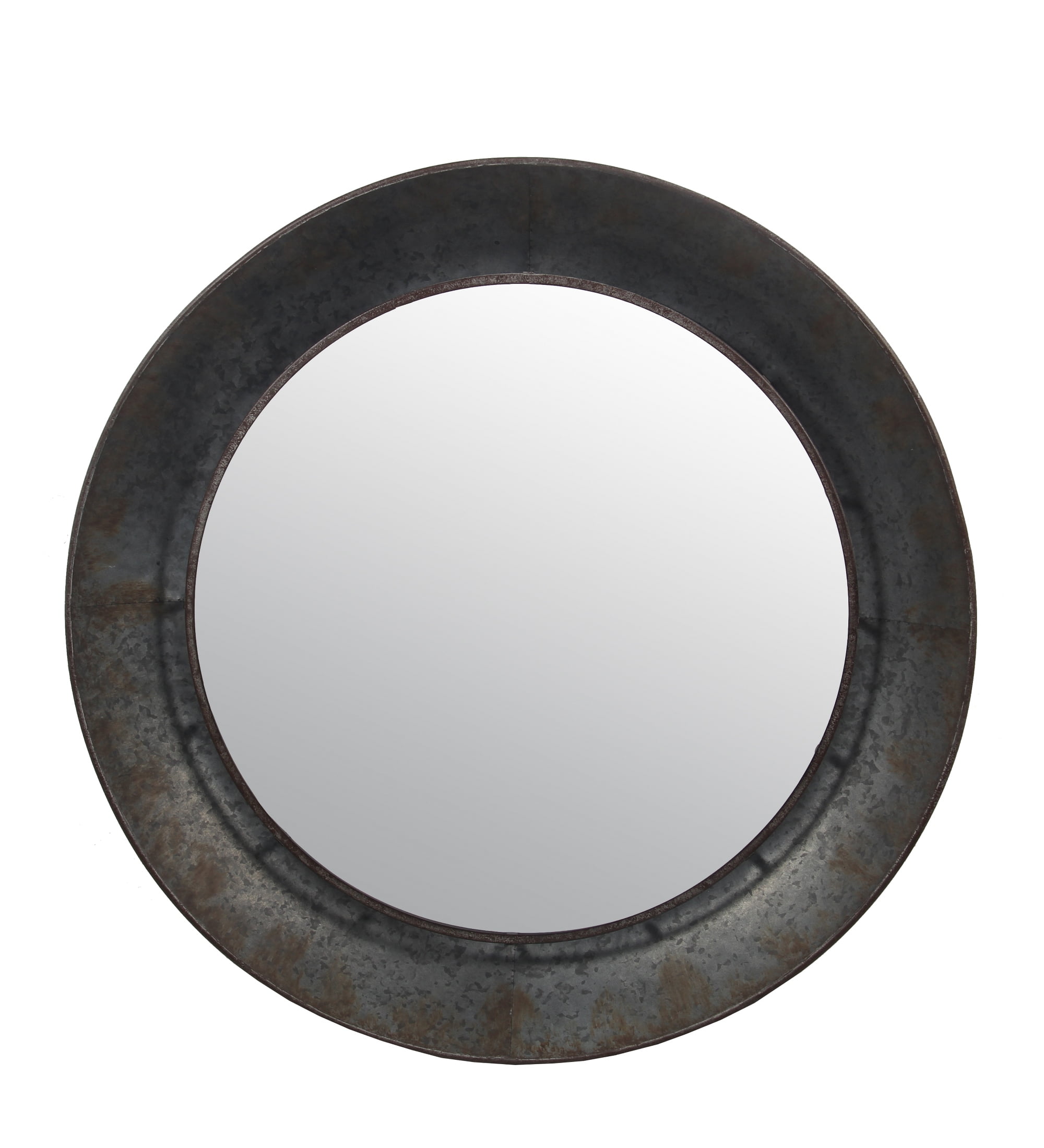 Privilege International Galvanized Wall Mirror Round Mirror 35 diam
