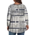 thumbnail image 5 of TQWQT Plus Size Tops for Women Loose Fit Fall Sexy Tunics V Neck Long Sleeve Color Block Blouses 4x-5x Casual Tunic Tops Gray 2XL, 5 of 5