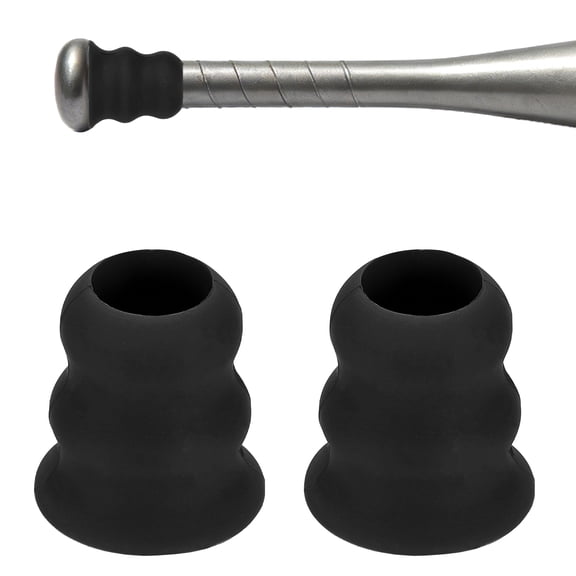 Uxcell Bat Taper, Bat Knob Taper Softball Grip Silicone Non-slip Ergonomic Enhanced Grip Easy Installation 2Pcs & Black - Fit for (Most Softball Bats/Baseball)