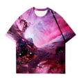 thumbnail image 2 of Cutuoiiu Women's Oversized Loose Starry Sky Printing Fashion Round Neck Short Sleeve T-Shirts Gifts, 2 of 4