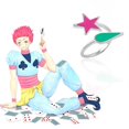 thumbnail image 4 of X Hunter Hisso Anillo Plata Gota Estrella Capas Círculo Abierto Clásico Cosplay Anime Anillo, 4 of 4