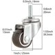 thumbnail image 2 of Paquete de 4 ruedas giratorias de 1", rosca M8, 2 con freno, 2 sin freno, para carros de muebles, capacidad de 20 kg/44 lb por rueda, 2 of 5