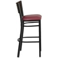 thumbnail image 5 of BizChair 2 Pk. Black Slat Back Metal Restaurant Barstool - Walnut Wood Back & Seat, 5 of 7