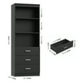 thumbnail image 2 of Homfa 71" Tall Bookcases with 3 Large Drawers & 3 Shelves, Wooden Bookshelf for Living Room Office, Black, 2 of 7