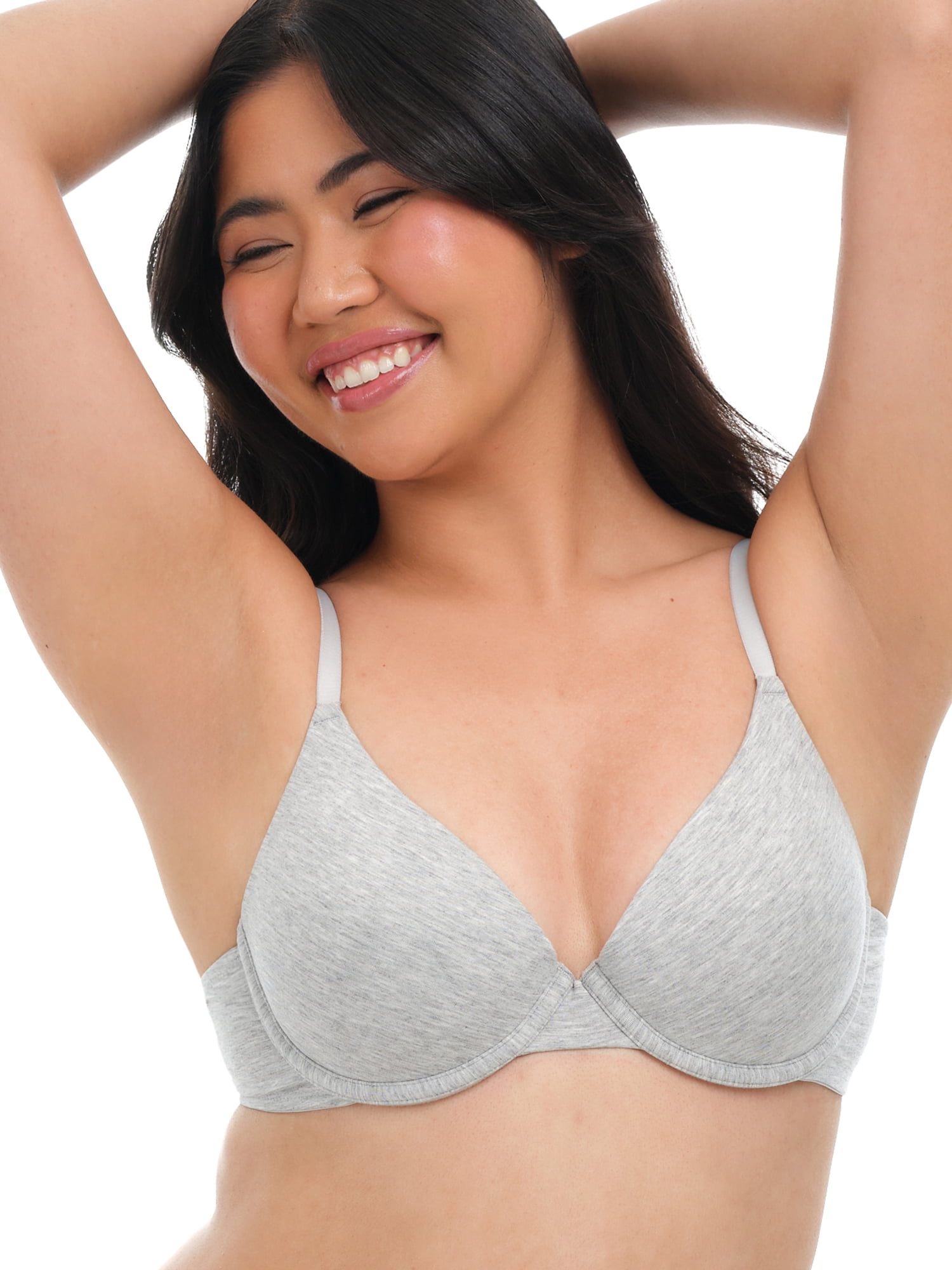 No Boundaries Cotton Blend Lightly Lined T-Shirt Bra, Women's 34A-40C