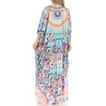 thumbnail image 2 of Sakkas Anahi Flowy Design V Neck Long Caftan Dress / Cover Up With Rhinestone - TLTU266-Turq - One Size, 2 of 5