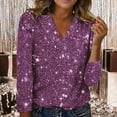 thumbnail image 2 of JJHGVB Mardi Gras Sequin Shirt Mardi Gras Shirt Mardi Gras Tee Shirts for Women Long Sleeve Shirts for Women Mardi Gras Outfit for Women Long Sleeve Undershirt for Women Purple M, 2 of 4