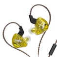 thumbnail image 2 of Auriculares CCA CA4 Auriculares intrauditivos para juegos de 3,5 mm Auriculares portátiles con cable para juegos compatibles con Bluetooth, Amarillo, con micrófono Vogacara EL003197-02, 2 of 2