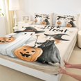 thumbnail image 3 of jejeloiu Trick Or Treat Twin Sheet Sets,Lovely Witch Ghost Twin Fitted Sheet,Happy Halloween Pumpkin Flat Sheet For Child,Breathable Home Decor,3pcs, 3 of 7