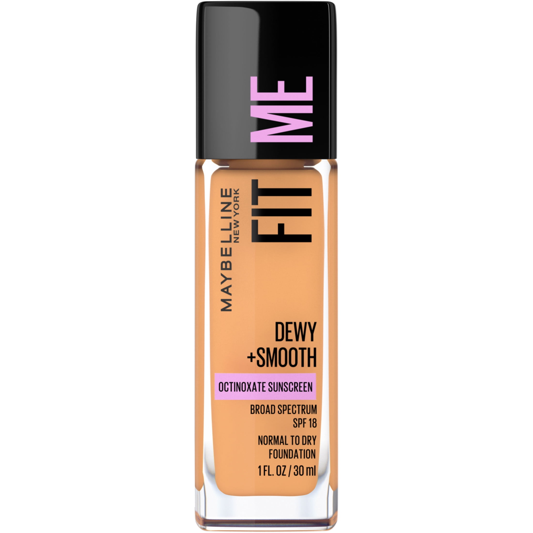 (2 pack) Maybelline Fit Me Dewy and Smooth Liquid Foundation, SPF 18, 240 Golden Beige, 1 fl oz