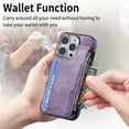 thumbnail image 2 of for iPhone 13 Pro Max Zipper Wallet Case with Card Holder, Back Flip Folio PU Leather Card Slots Case for Men Women, Magnetic Wireless Charging Shockproof Cover for iPhone 13 Pro Max 6.7", Purple, 2 of 13