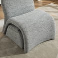 thumbnail image 3 of 24.8 "Amplia silla sin brazos tapizada moderna con almacenamiento otomano, silla de acento de chenilla para sala de estar, dormitorio, oficina y sala de lectura, 3 of 5
