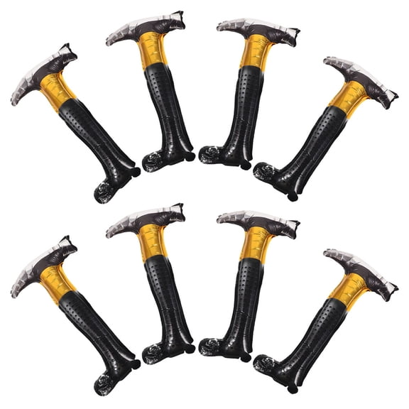 AURARMLET 8Pcs Tool Theme Party Decorations with Inflatable Aluminum Film Hammer Balloons