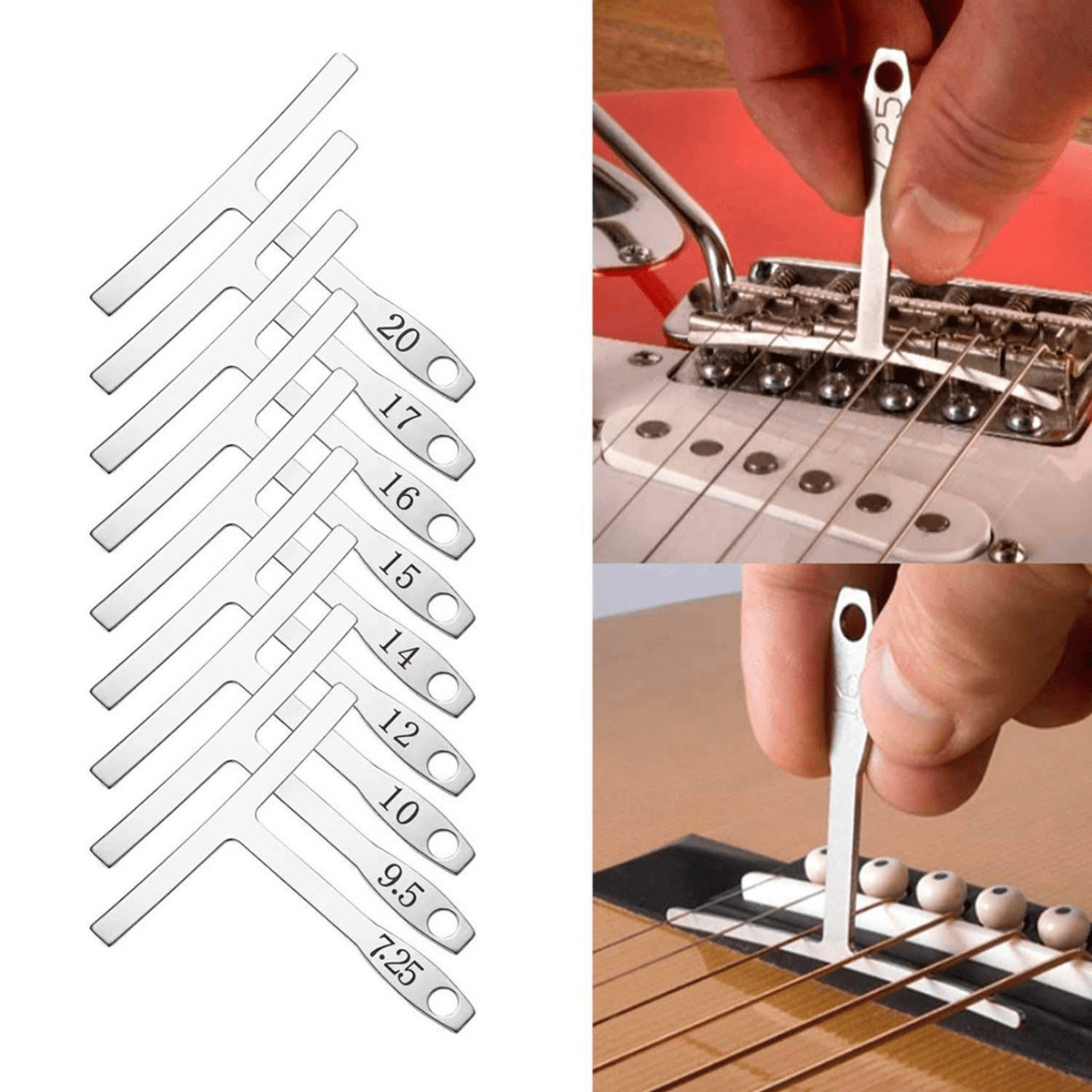 72Pcs Guitar Tool Kit Repair Maintenance Tools String Action Ruler Guitar Bridge Pins Strings Picks with Carry Bag