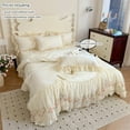 thumbnail image 3 of Embroidered Lace  Style Bedding Set, 3pcs with Duvet Cover and Pillowcases (No Filling Included), 3 of 7