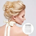 thumbnail image 4 of 50 Pack Hair Side Combs for Women, Metal Combs for Securing Headband Veils, 5 French Teeth Bridal Wedding Hair Barrette, Updo Bun Hair Accessories for Girls - White, 4 of 5