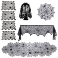 thumbnail image 2 of Halloween Decorations Sets Halloween Tablecloth Spooky Bat Spiderweb Lace 8Pcs, 2 of 3