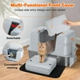 thumbnail image 6 of Stainless  Litter Box with Lid, XL Side Entry  Litter Box for Big Cats & Kitty, Removable Enclosed   Pan with High Sided Enclosure, Scoop, Mat, Footboard (Gray), 6 of 6