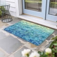 thumbnail image 2 of Turquoise Blue Teal Doormat Outdoor Entrance 16"x24", Chic Stained Glass Texture Aesthetic Absorb Moisture Dirt Door Mats, Non-Slip Rubber Backing Floor Mats Indoor, Low-Profile Front Door Rugs, 2 of 9