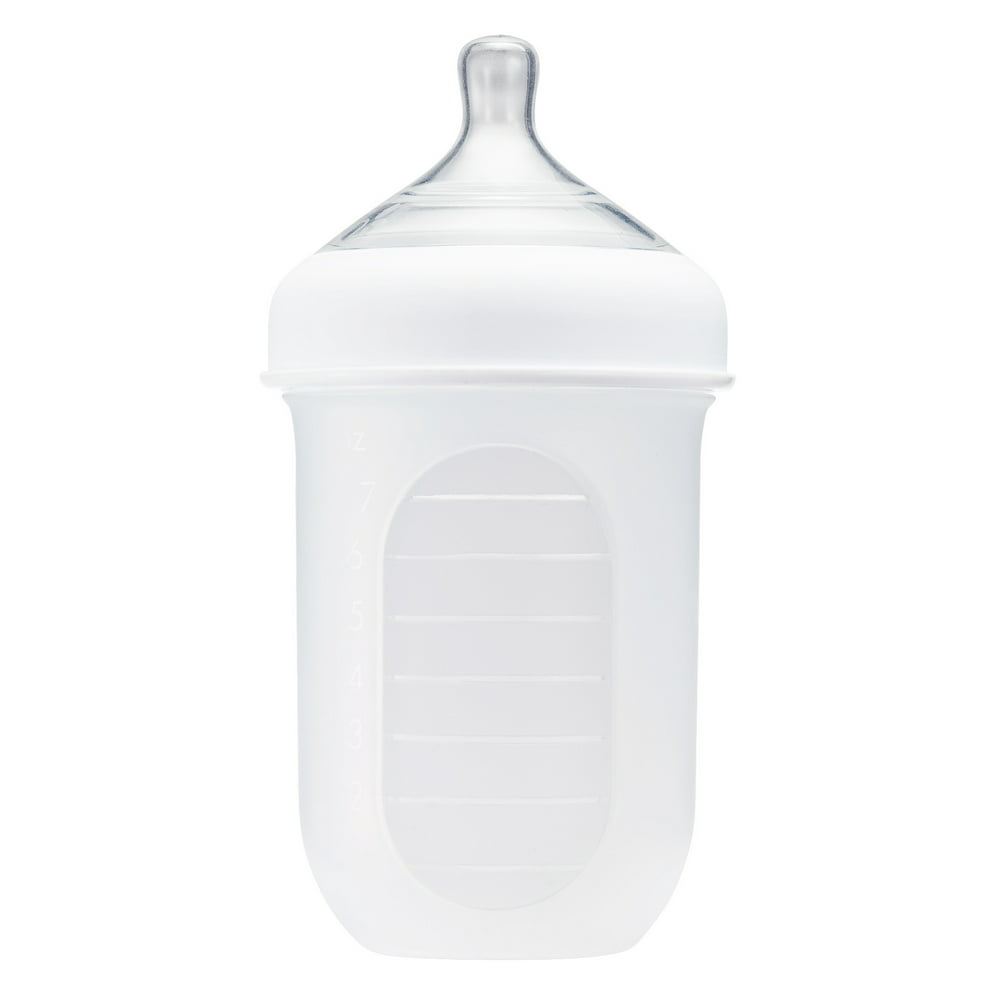 Boon Nursh Silicone Baby Feeding Bottle White 8 Oz