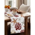 thumbnail image 3 of Orange Starfish Ocean Corals Table Runner 13x72in Non-Slip Cotton Linen Table Runners, Summer Starfish Seaweed Dresser Scarves TableRunner for Dinner Kitchen Dining Wedding Party, 3 of 9