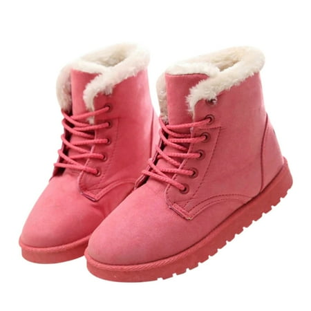 

Fluffy Snow Boots Thick Fleece Lined Warm Women Thick Fleece Lined For Keep You Warm 43 Pink